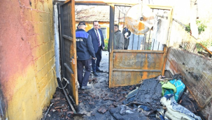 Yangında evleri zarar gören ailenin yardımına belediye koştu