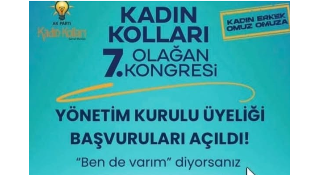 AK parti kadın kolları il yönetim kurulu üyeliği başvuruları başladı
