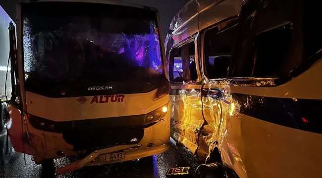 İşçi servisleri çarpıştı: 35 yaralı