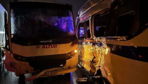 İşçi servisleri çarpıştı: 35 yaralı