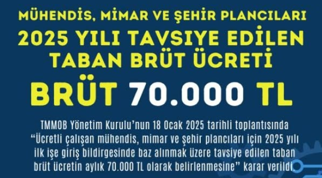 Mühendis, mimar ve şehir plancılarının taban ücreti belirlendi