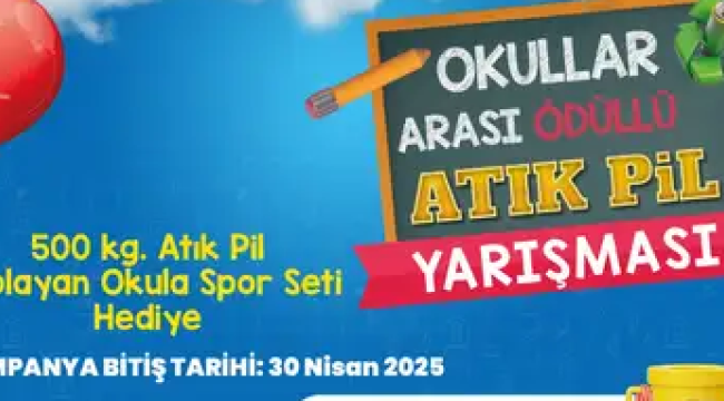 Okullararası ödüllü artık pil toplama yarışması