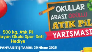 Okullararası ödüllü artık pil toplama yarışması