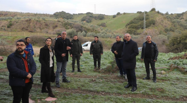 Başkan Akın Derbent'e yapılacak hayvan yaşam alanını inceledi 