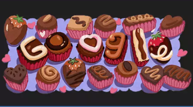 Google sevgililer günü Doodle  kutladı