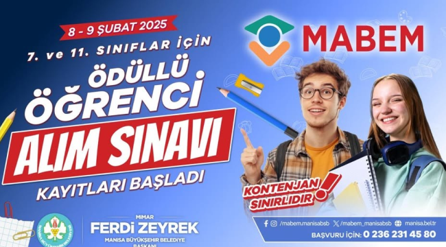 MABEM ödüllü öğrenci alım sınavı kayıtları başladı!