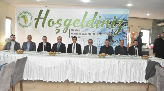 Başkanlar motorlu taşıyıcılar kooperatifi kahvaltısına katıldı