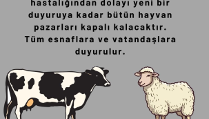 Sarıgöl hayvan pazarı şap hastalığı nedeniyle kapatıldı