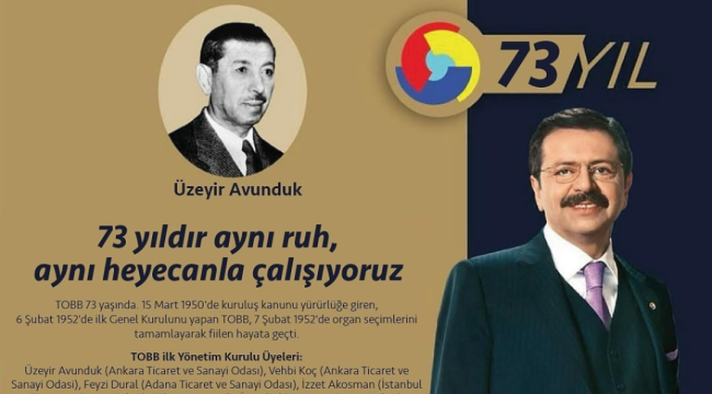 Türkiye Odalar ve Borsalar Birliği 73 Yaşında!