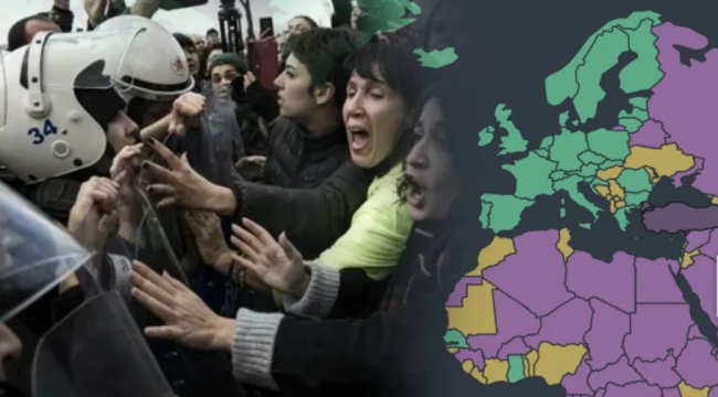 Türkiye özgürlüklerin en fazla gerilediği ilk 10 ülkeden biri