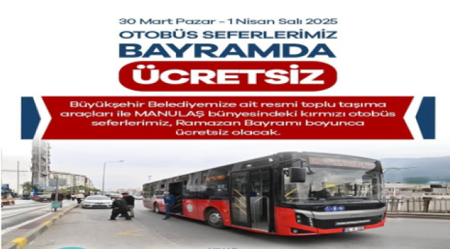 Bayramda ulaşım ücretsiz