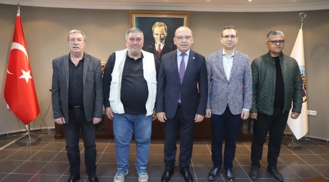 Esnaf oda başkanları başkan Akın'ı ziyaret etti