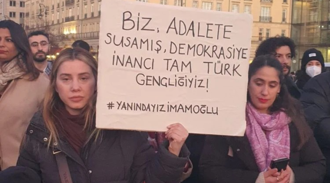 Gurbetçilerden İmamoğlu'na destek eylemi