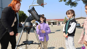 Öğrenciler teleskopla güneş'i gözlemledi