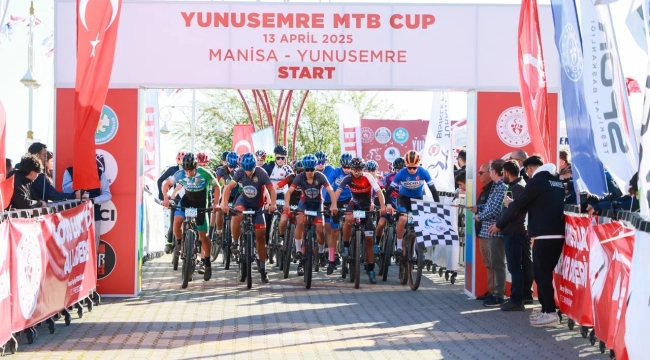 300 yarışmacının katıldığı Yunusemre MTB cup c2 ulusal ve uluslararası dağ bisikleti yarışı yapıldı