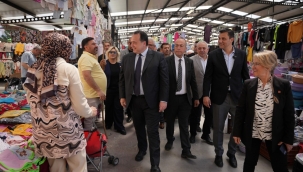 Başkanlar pazarcı esnafını ziyaret etti