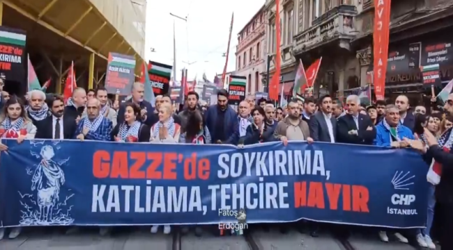 CHP Filistin için sokakta Taksim abluka altında!