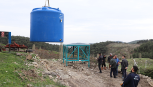 Çiftçiye ücretsiz su sağlayan taral doldurma deposu 