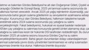 Gördes belediyesi'nden üreticilere önemli duyuru