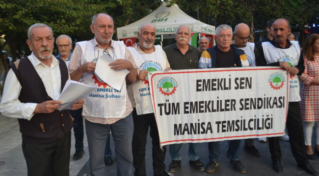 Tüm emeklilerin sendikası Manisa temsilciliği basın toplantısı