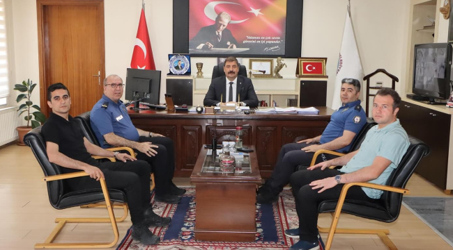 Kula'nın yeni emniyet müdürü Aktay,göreve başladı,başkan Dönmez'i ziyaret etti