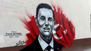 Balıkesir'de Ferdi Zeyrek'in resmi grafitiyle okul duvarına işlendi