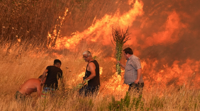 Korkulan oldu ruzgar İzmir'de yangını büyüttü