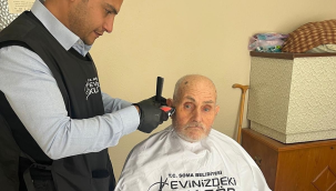 Soma belediyesi "evinizdeki kuaför"projesiyle gönüllere dokundu