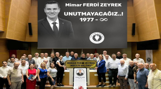 TSO meclis salonuna Ferdi Zeyrek adı verildi
