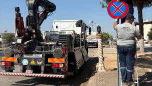 Ahmetli'de trafik akışını tehlikeye sokan araçlara park yasağı geldi