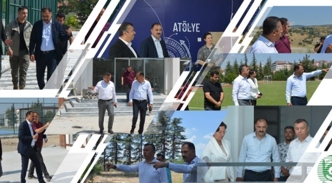 Başkan Kara ve Kaymakam Bayram yatırımları ve yatırım alanlarını gezdi