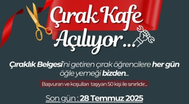 Çıraklık belgesi olanlara öğle yemeği ücretsiz