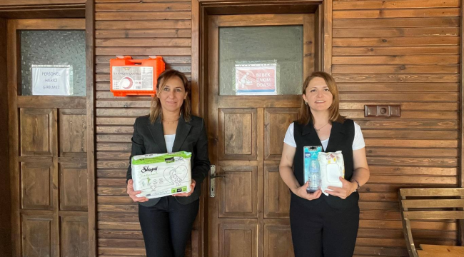 Gördes belediyesi engelsiz kafede bebek bakım odası kurdu