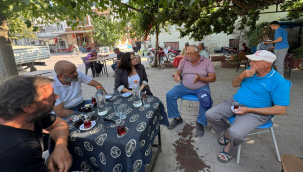 Hacıhaliller mahallesini ziyaret eden İyi parti ilçe başkanı Aytaç'tan Gülşah başkana çağrı