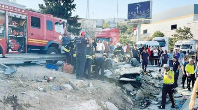Konteyner düştü 5 kişi yaşamını yitirdi
