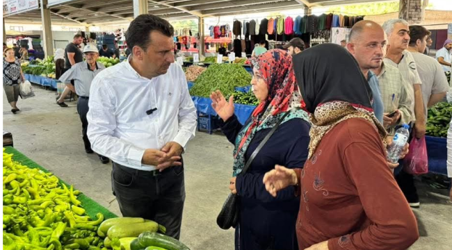 Pazarı gezen CHP'li Başevirgen, pazarcıların ve vatandaşların şikayet yağmuruna tutuldu