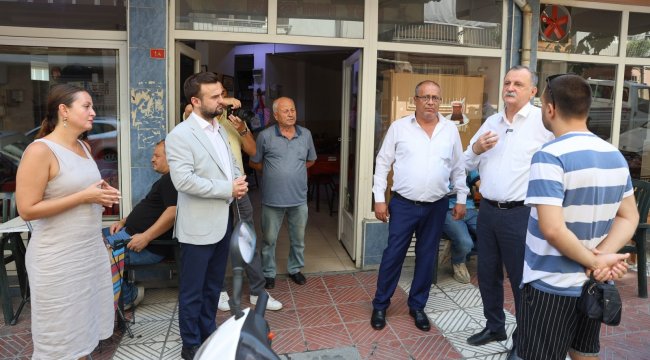 Balaban'ın esnaf ziyaretine CHP ilçe başkanı Arslan'da katıldı