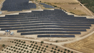 Güneş enerji santrali panel montajları tamamlandı