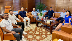 Gürle turizm yatırımcıları derneği yönetimi TSO başkanı Yılmaz'ı ziyaret etti