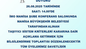 İMO'dan üyelere duyuru