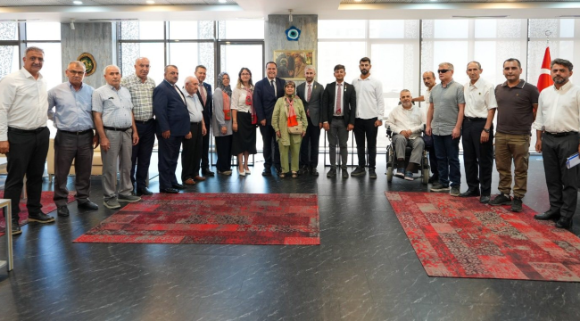 Türkiye harp malulü gaziler şehit dul ve yetimleri derneği yönetimi başkan Dutlulu'yu ziyaret etti