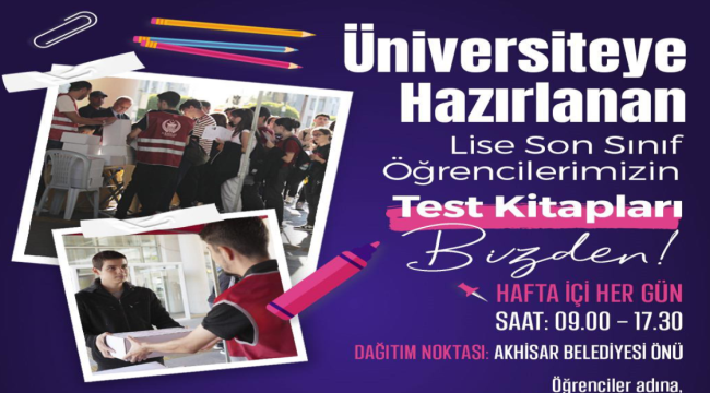 Akhisar beldiyesinden lise son sınıf öğrencilerine ücretsiz test kitabı