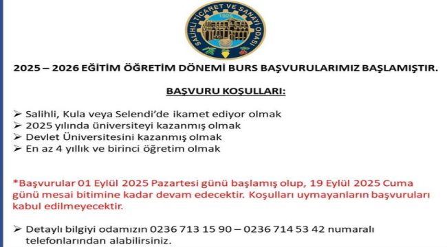 Burs başvuruları başladı