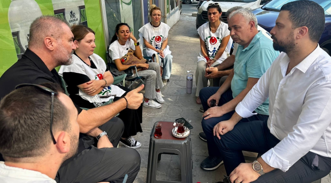 CHP'liler grevdeki işçileri ziyaret etti
