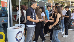 Güvenli üniversite projesi kapsamında 2500 öğrenciye broşür dağıtıldı