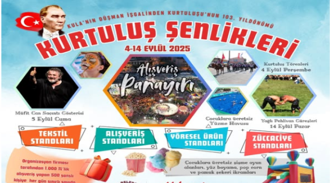 Kula kurtuluş şenlikleri başlıyor