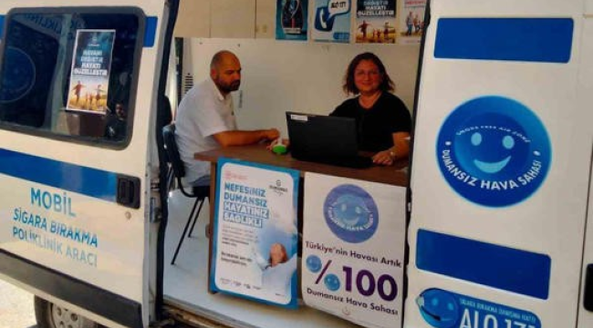 Manisa'da mobil sigara bırakma aracı sahaya indi