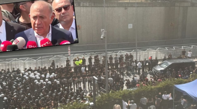 Tekin polis eşliğinde il binasına girdi