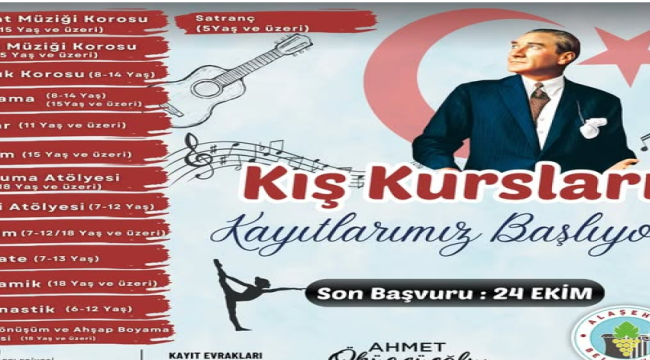 Alaşehir belediyesi 14 dalda açtığı kış kursları başlıyor