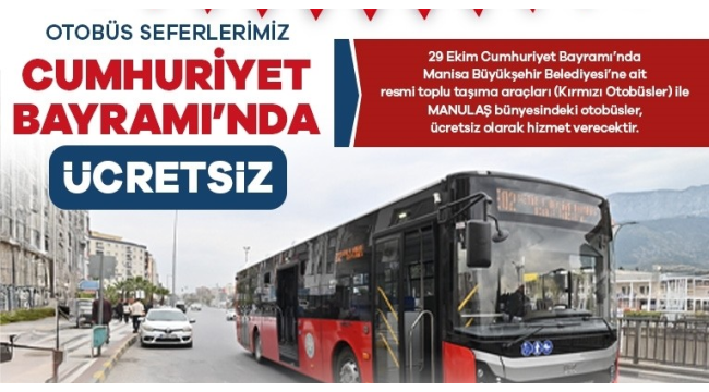Cumhuriyet bayramı'nda ulaşım ücretsiz